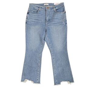 LOFT CURVY HIGH WAIST FLARE CROP JEANS. SIZE 14/32.
